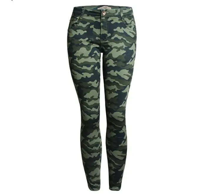 

Elasticity women Camouflage pants Slim trousers Army pants