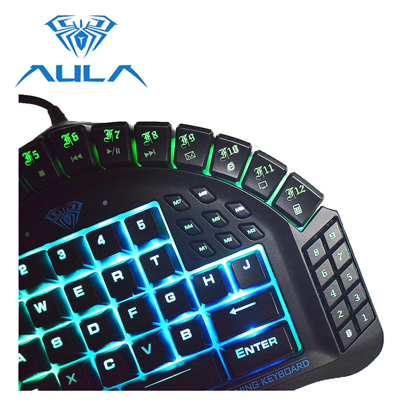 Клавиатура игровая Проводная для одной руки RGB светодиодный подсветка синяя