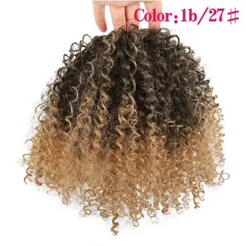 Deyngs Draw string Puff Afro Kinky Curly ponytail African American Short Wrap Synthetic clip in ponytail Hair Extensions 8inch 5