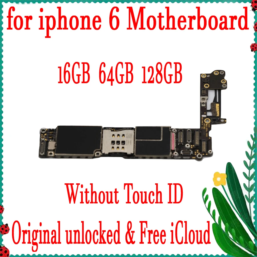 

Clean iCloud for iphone 6 Motherboard without Touch ID,Original unlocked for iphone 6 Mainboard with IOS System,16GB 64GB 128GB