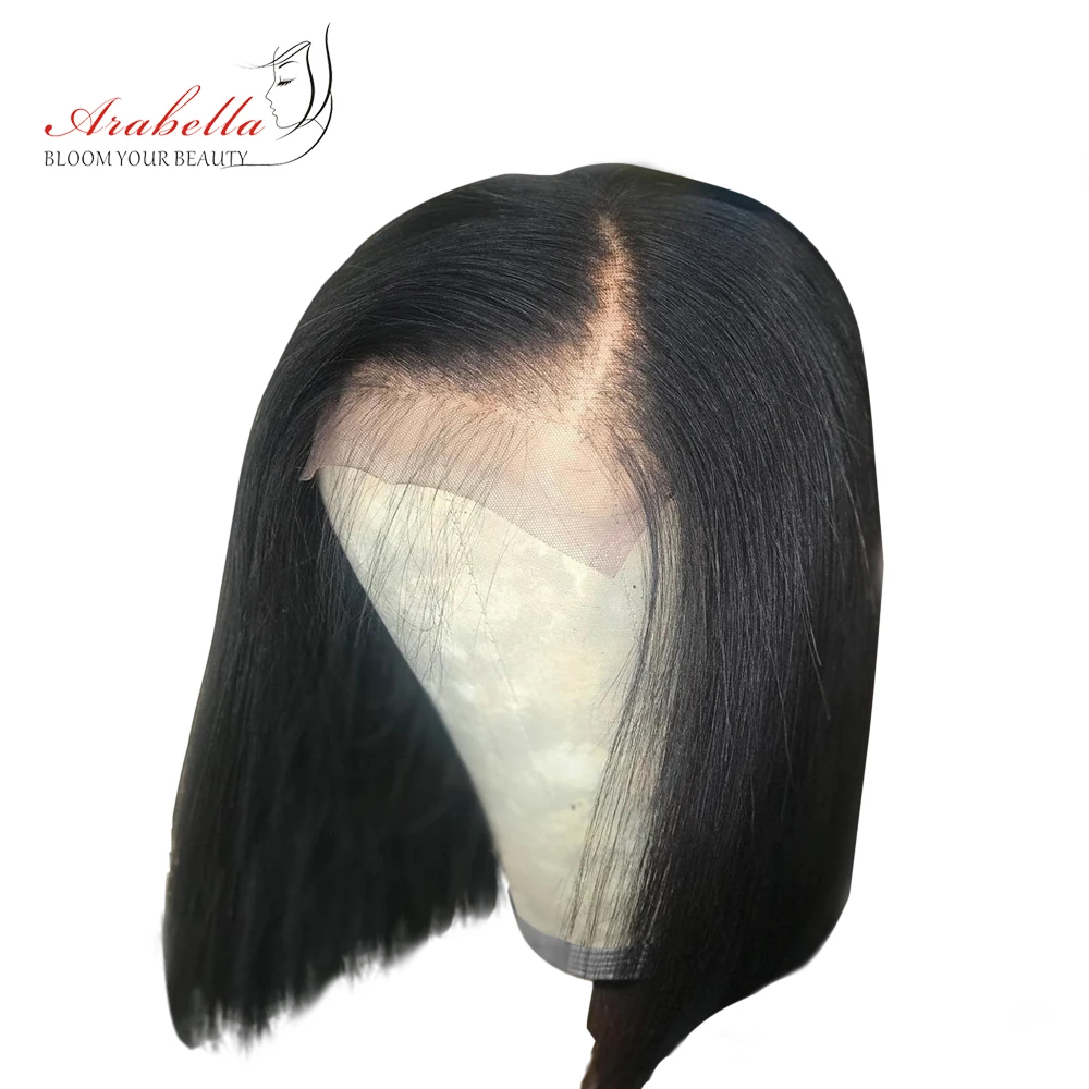

Summer Style Peruvian Straight Remy Hair Bob Wig 180% Density Natural Color Arabella Short Bob Lace Front Wigs For Black Woman