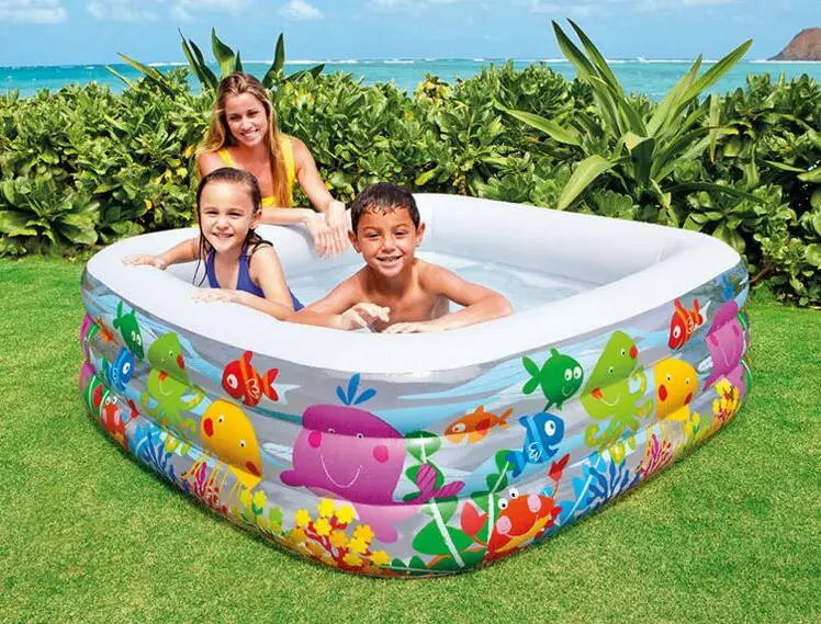 

INTEX 57471 thickening large swimming pool infant pool oversized family inflatable square World Aquarium Pool size159cm*159m*50m