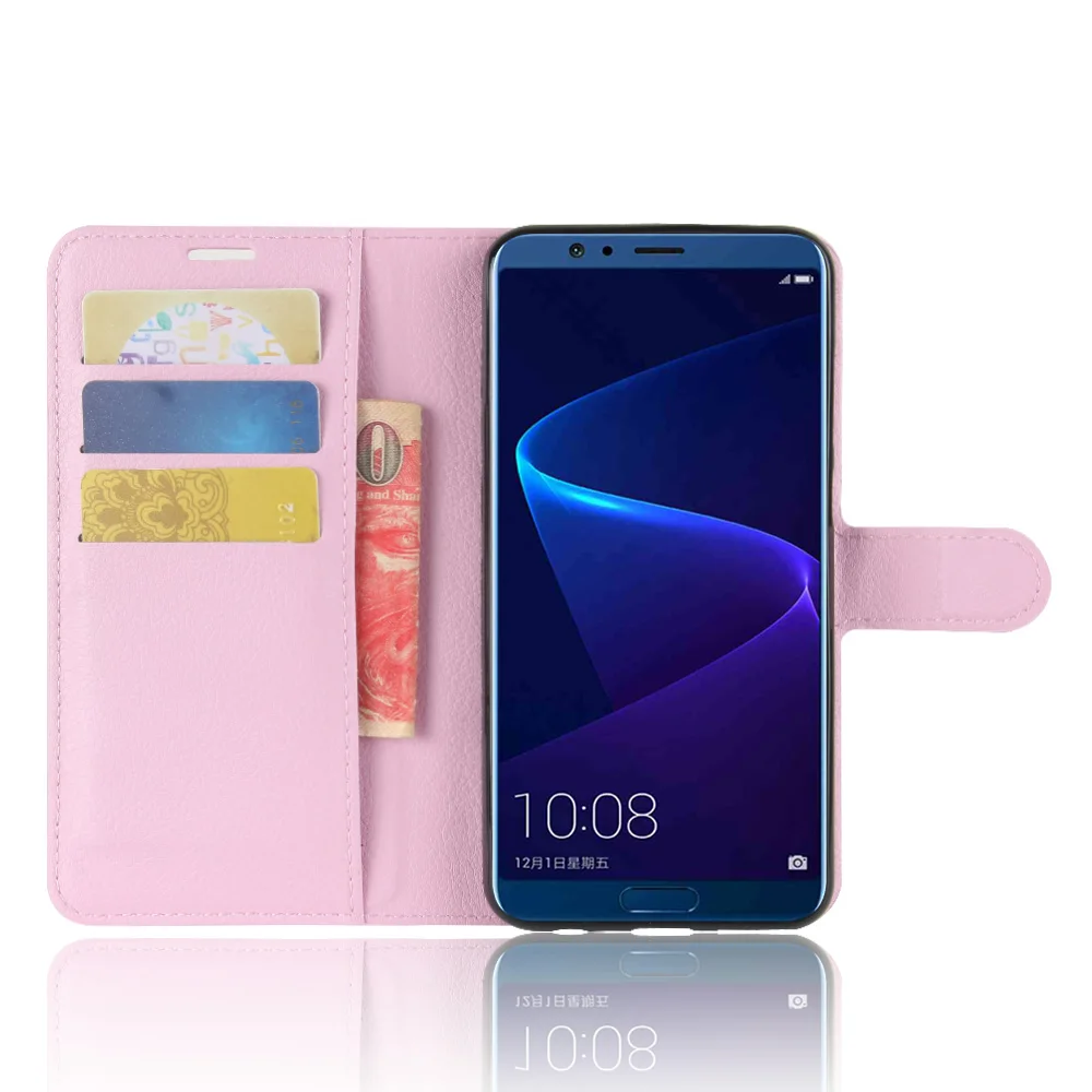 

YINGHUI for Huawei Honor V10 Case Wallet Style Litchi Texture Flip Leather Cover Case for Huawei Honor V10 With Stand Function