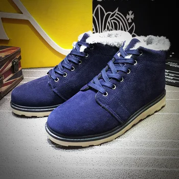 

EXCARGO Winter Warm Shoes Men Snowboots Plush Comfortable Martin Boots 2019 New Male Fur Warm Snow Boots Ankle Boot For Men