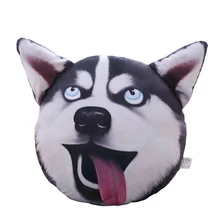 3D печатная Подушка 15 дюймов забавная Собачья голова декоративный, плюшевый игрушки для детей kawaii подушки скандинавские игрушки диаметр 38 см