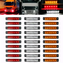 24 В/12 В 6SMD светодиодные фары для грузовиков габаритный светильник автомобильный Автобус Грузовик боковой габаритный индикатор прицеп светильник задний боковой фонарь