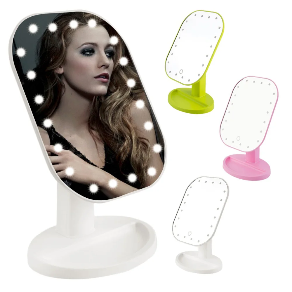 Зеркало для макияжа для женщин 20 светодиодный сенсорный экран зеркало для макияжа вращающийся стол косметические зеркала дамское зеркало портного