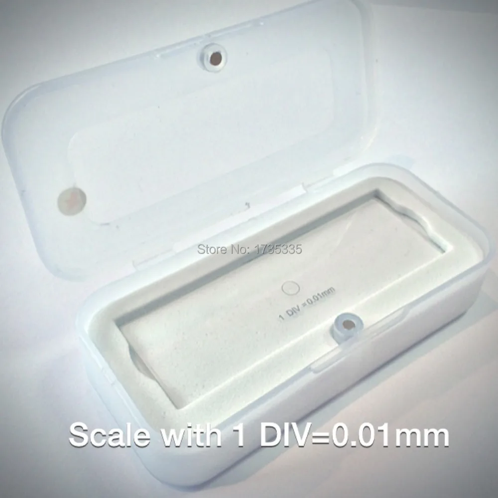 

Free shipping Micrometer Microscope Calibration Slide with 1 Scale for Microscope, 1DIV=0.01mm, 1mm total length