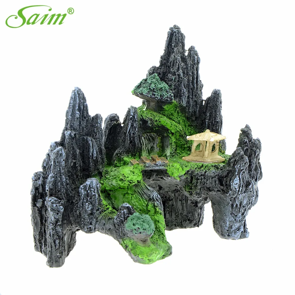 

5.7" Saim Aquarium Decoration For Fish Tank Resin Ornaments Decoration Aquarium Simulation Decorative Rockery Acuarios