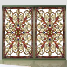 Индивидуальный размер оконные пленки винтажный Европейский Стиль Искусство полупрозрачные самоклеющиеся стеклянные наклейки "фильмы" бумажные дверные наклейки s H6009