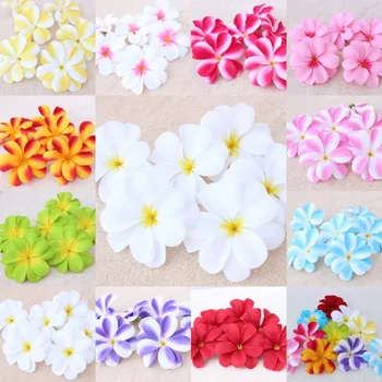

100Pieces 7.5cm Hawaiian Plumeria Frangipani Artificial Lint Flower Heads Wedding Decoration