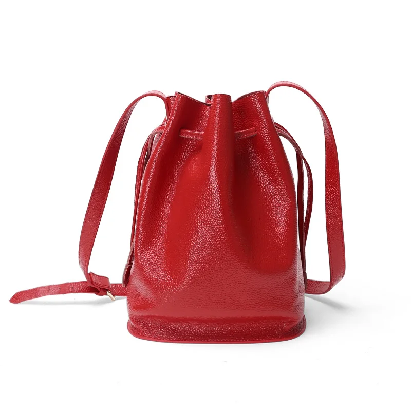 Леди Курьерские сумки для девушек Высокое качество Простой Натуральная кожа крупного рогатого скота Сумка-Кроссбоди из натуральной кожи Для женщин ремень сумки-мешки - Цвет: red