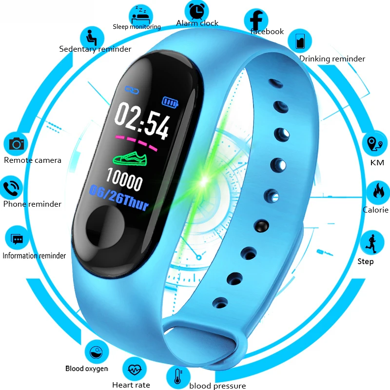  M3 Smart Watch Bracelet Band Fitness Tracker Messages Reminder Color Screen Waterproof Sport Wristb - 33027637218