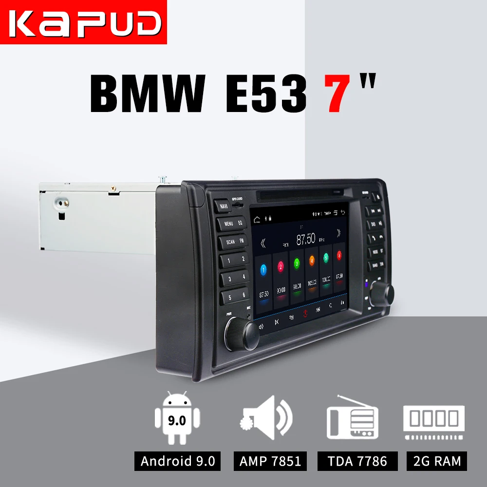 Sale Kapud  Android 9.0 Navigation With DVD 7” Car GPS  Free Shipping SWC Canbus  MIC Bluetooth for BMW E53 Original Car Multimedia 2