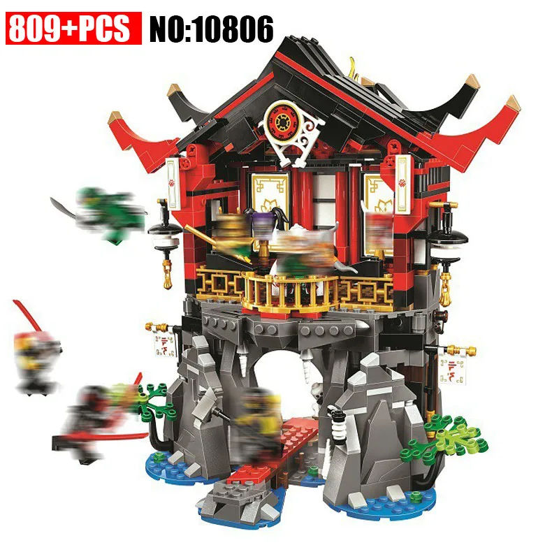 

New 10806 809pcs Ninjagoings Series The Temple of Resurrection Model Building Block Brick Toys For Children 70643
