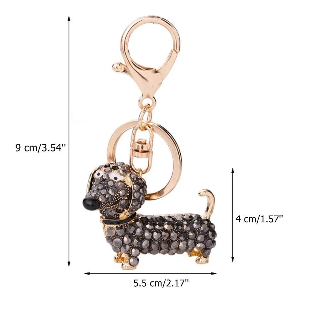 Набор из 3 Bling Собака брелок для ключей в виде таксы сумка кулон Декор автомобиля ключ Ringon