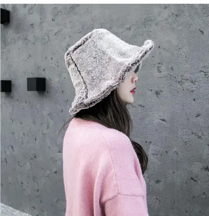 Утепленная Рыбацкая шляпа для девочек; сезон осень-зима; женская теплая однотонная Кепка с покрывалом в японском стиле; милая Корейская женская кепка в стиле ретро; s H7277