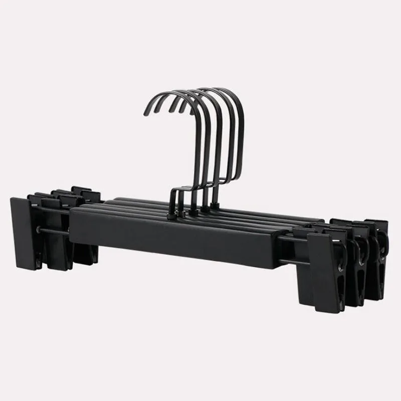 High Quality Black Wood Clothes Hanger for Suit Coat Shirt, Black Wooden Pants Skirt Hanger with Clips (12 Pcs/ Lot )