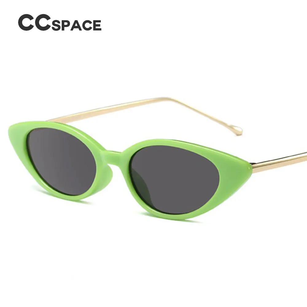 Маленькие солнцезащитные очки кошачий глаз для мужчин и женщин овальная оправа Зеленый Фиолетовый Красный CCSPACE Брендовые очки дизайнерские модные женские оттенки 45446