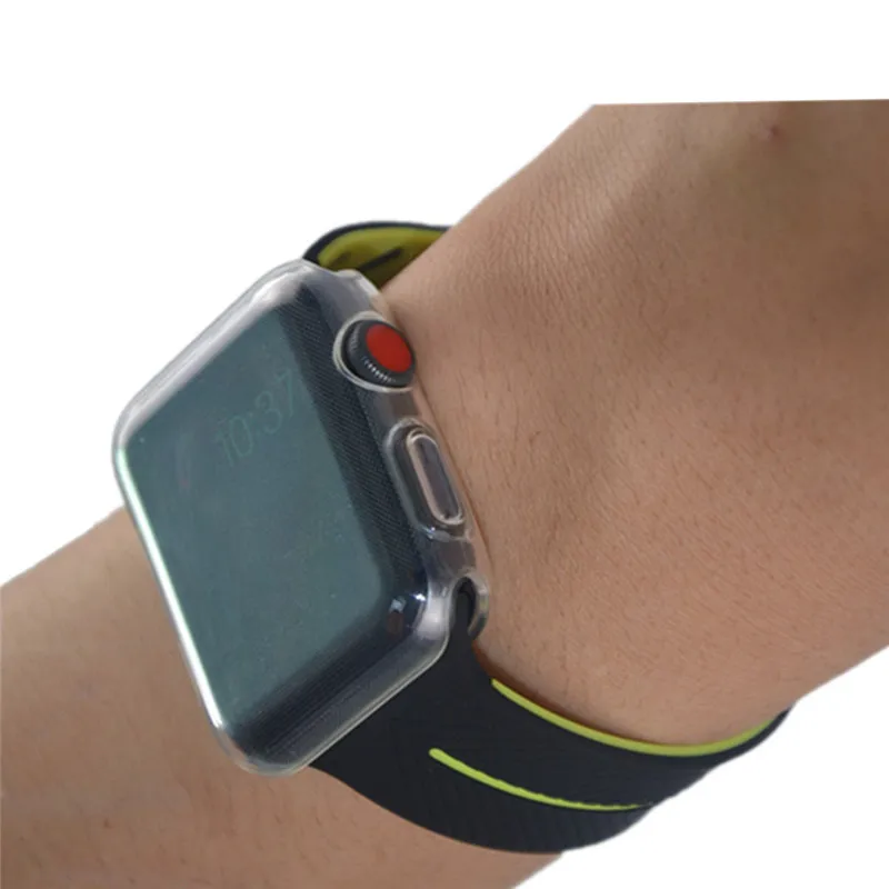 Чехол для Apple Watch 3/2/1 42 мм 38 мягкий прозрачный ТПУ защитный чехол Series 1 2 3|Часы Чехлы|