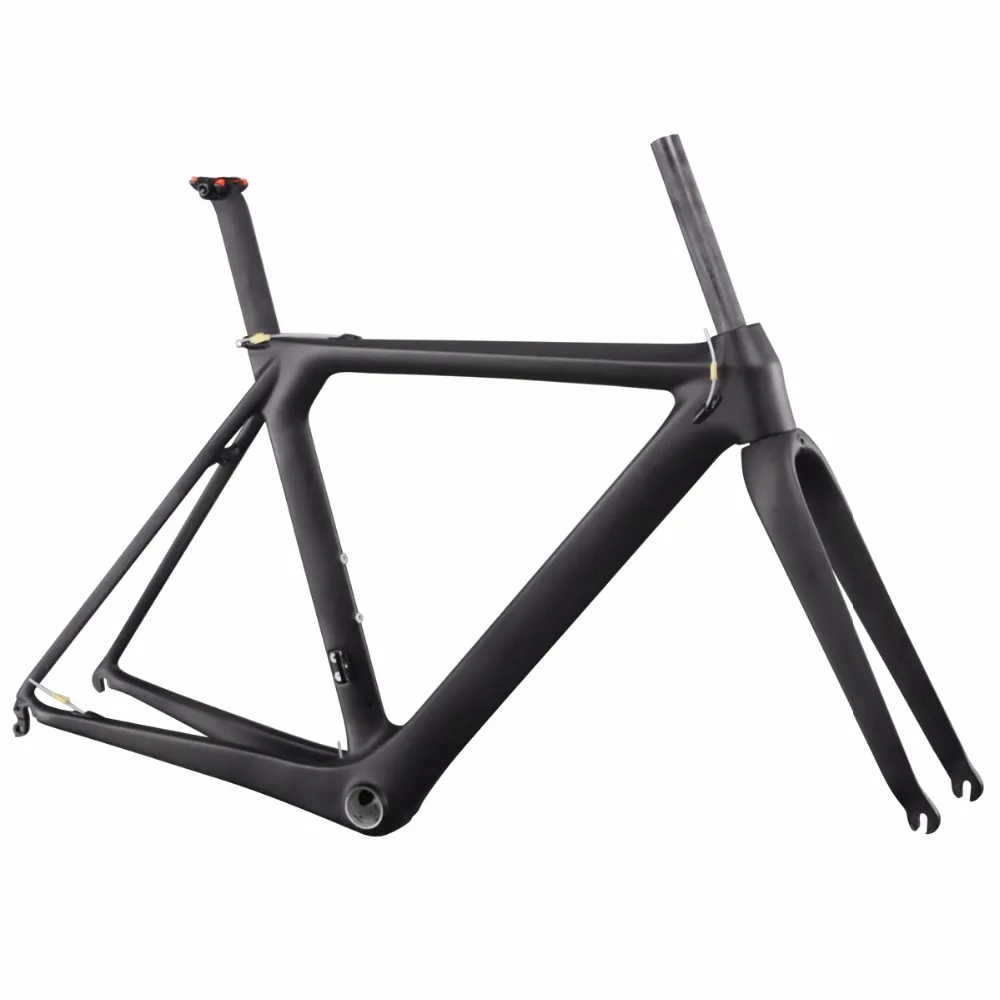 Excellent Ican Full carbon frame bb86&di2 compatiable Carbon bike frame customized painting 1050g road bike frame fork AERO007 4