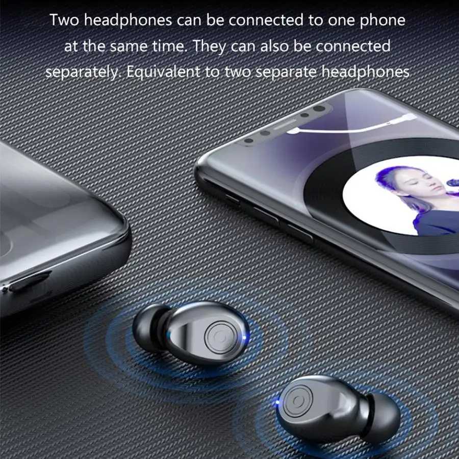 Kuulee TWS Bluetooth Headphones V5 0 Wireless Headphones HIFI Earbuds Stereo Bass Headset Earphone with Charging Box Mic
