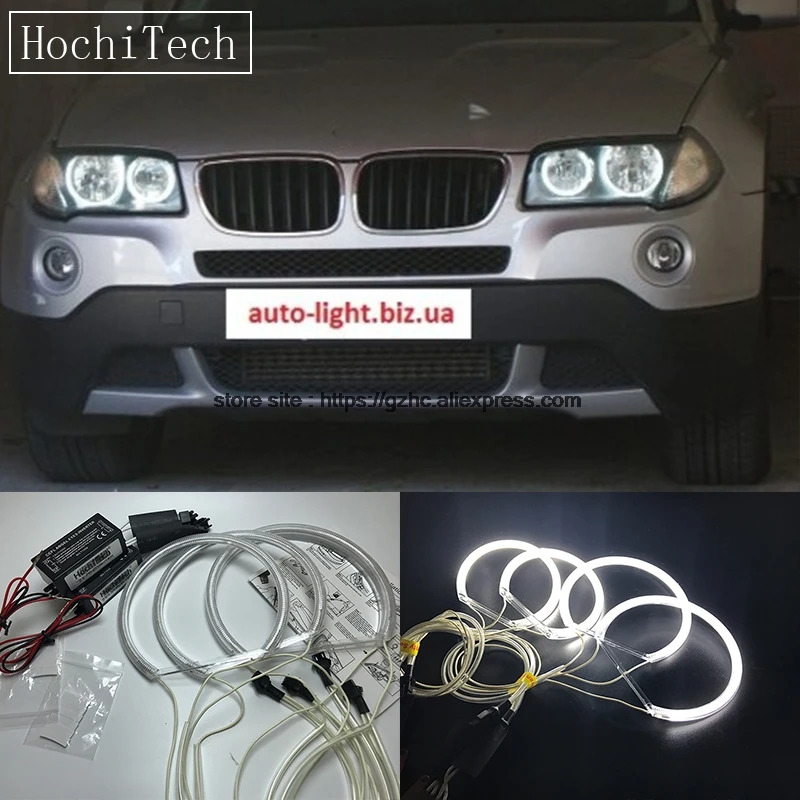 HochiTech для BMW E83 X3 2003-2010 ультра яркий дневной светильник DRL CCFL ангельские глазки демон глаза комплект Теплый Белый Halo Кольцо