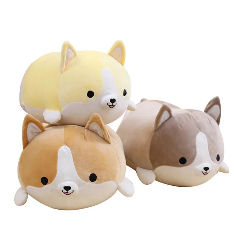Stuffed Cartoon Animal Gift for Kids Soft Pillow Plush Toy Corgi Dog Doll 
