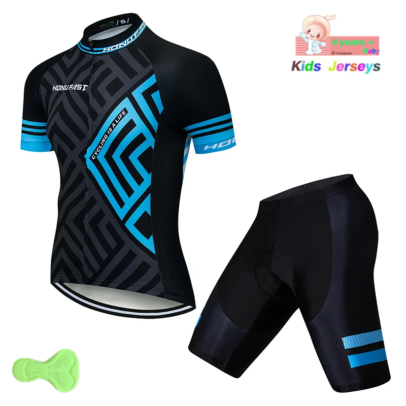 2019 جديد الدراجات طقم زي رياضي الاطفال قصيرة الأكمام الدراجات دعوى غطاء دراجة للبنين الدراجات الملابس الفتيان الفتيات روبا Bicicleta