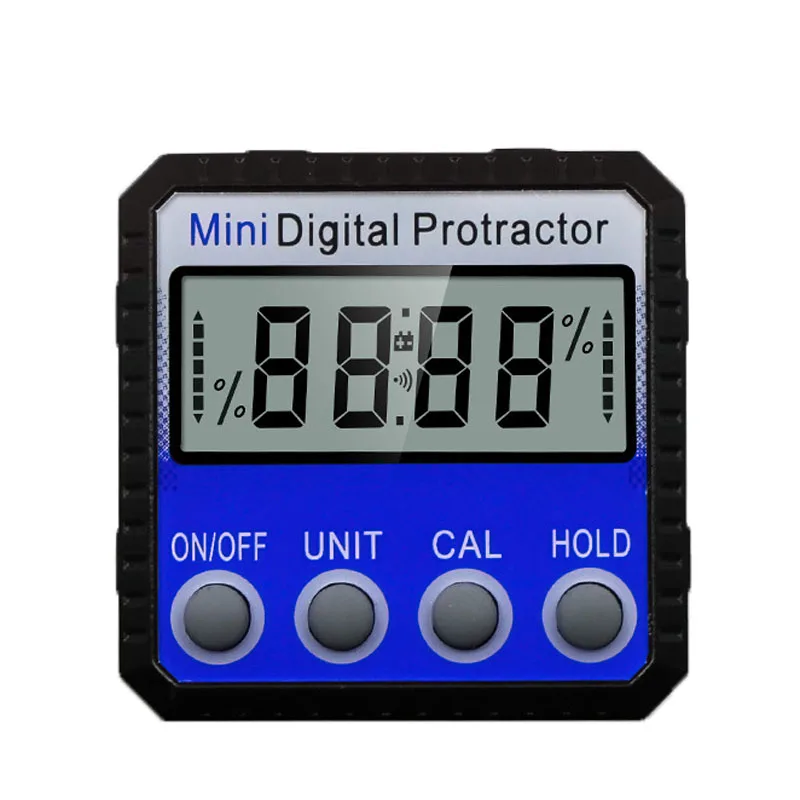  Blue Digital Protractor Inclinometer Level Box Waterproof Angle Finder Measure Bevel Box Goniometer