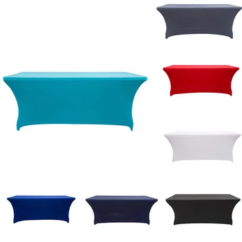 

Rectangular Fit Spandex Tablecloth Folding Table Cover Xmas Event Party Supply Wedding Dining Table Cover Tea Table Cloth