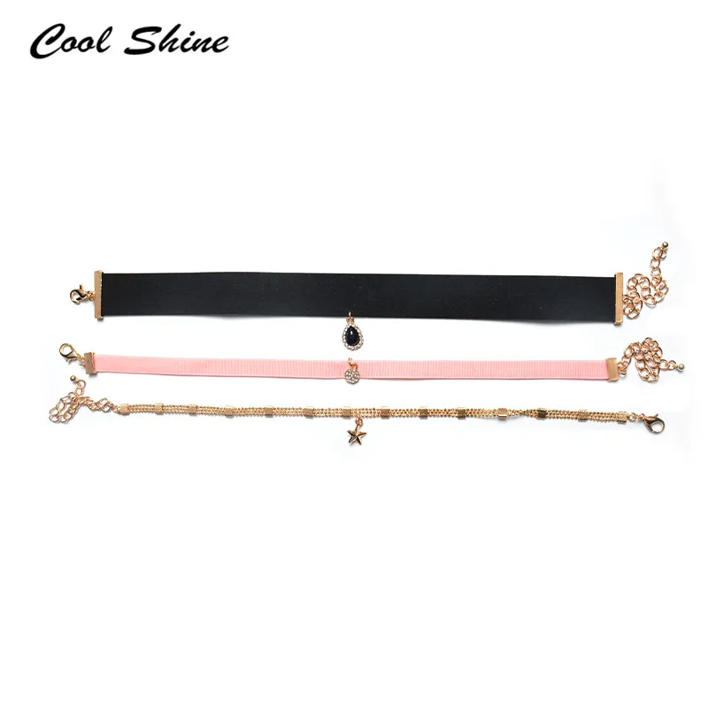 Ojshang New 2016 Three Rope Chain Fashion Collar Necklaces &amp Pendants Gem Choker Statement Necklace Maxi Jewelry Free Shipping |