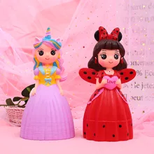 Home Decor Quarto Bonito Dos Desenhos Animados Princesa Unicórnio Boneca Mealheiro Caixa de Moeda para o Banco de Poupança de Dinheiro Seguro Garoto Bebê Menina presente de aniversário