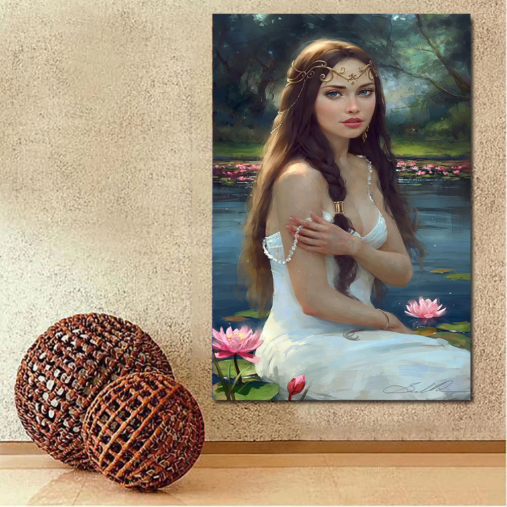 

Women Sexy Poster Girl Painting Canvas Art Decor Wall Pictures Home Decor Bathroom Decoration Maison Princess Bedroom Art