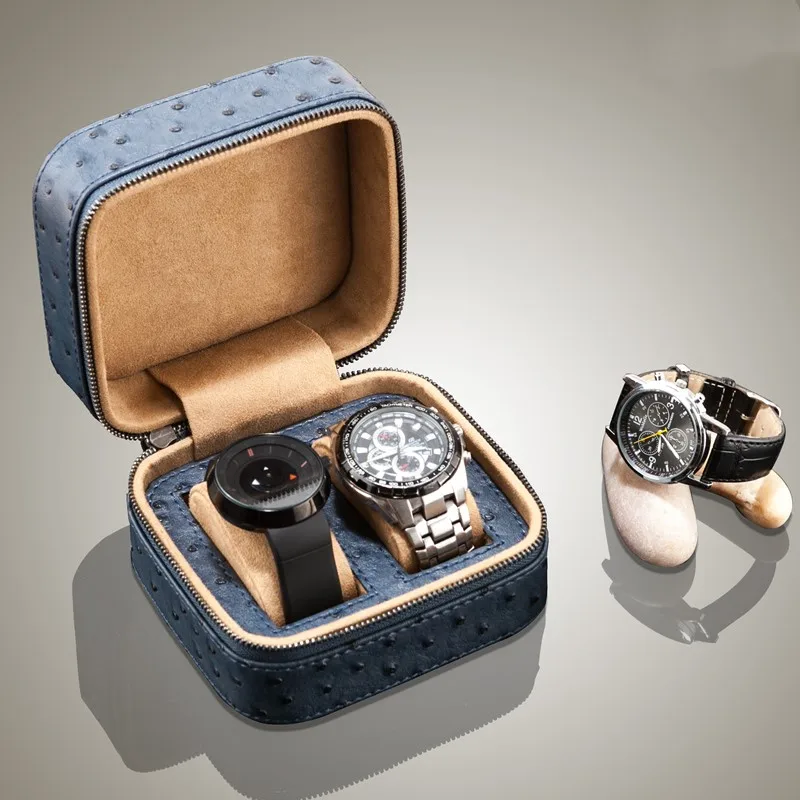 Yao 2 слота коробка для часов из искусственной кожи модная коробка для хранения часов для путешествий Высокое качество часы ювелирные изделия Подарочная сумка B019
