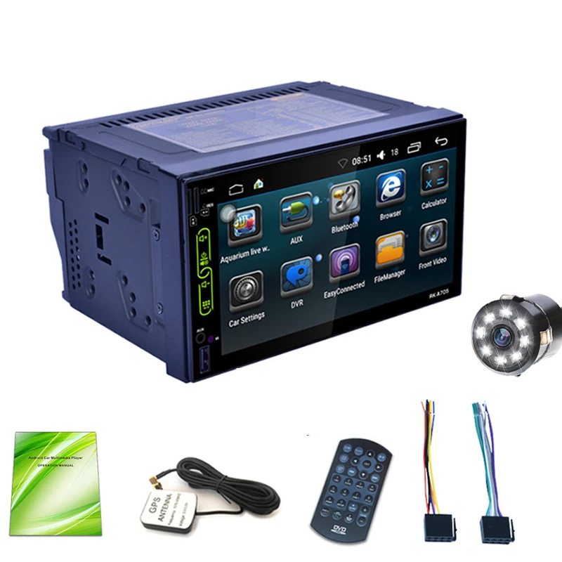 

2 DIN Android 6.0 system Car Radio Car MP5 Player GPS Navigation Wifi Bluetooth Touch Screen Steering-Wheel Optional Rear Camera