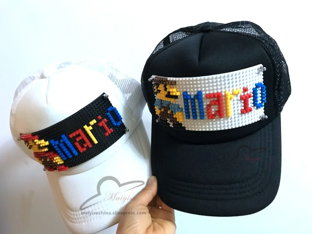 

games blocks DIY legos detachable Men Women Baseball Cap Mesh Adjustable Baseball Hat