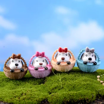 

ZOCDOU 1 Piece Cartoon Basket Doggie Dog Tom Doggie Pet People friend Child Gift Play Statue Figurine Crafts Figure Decoration