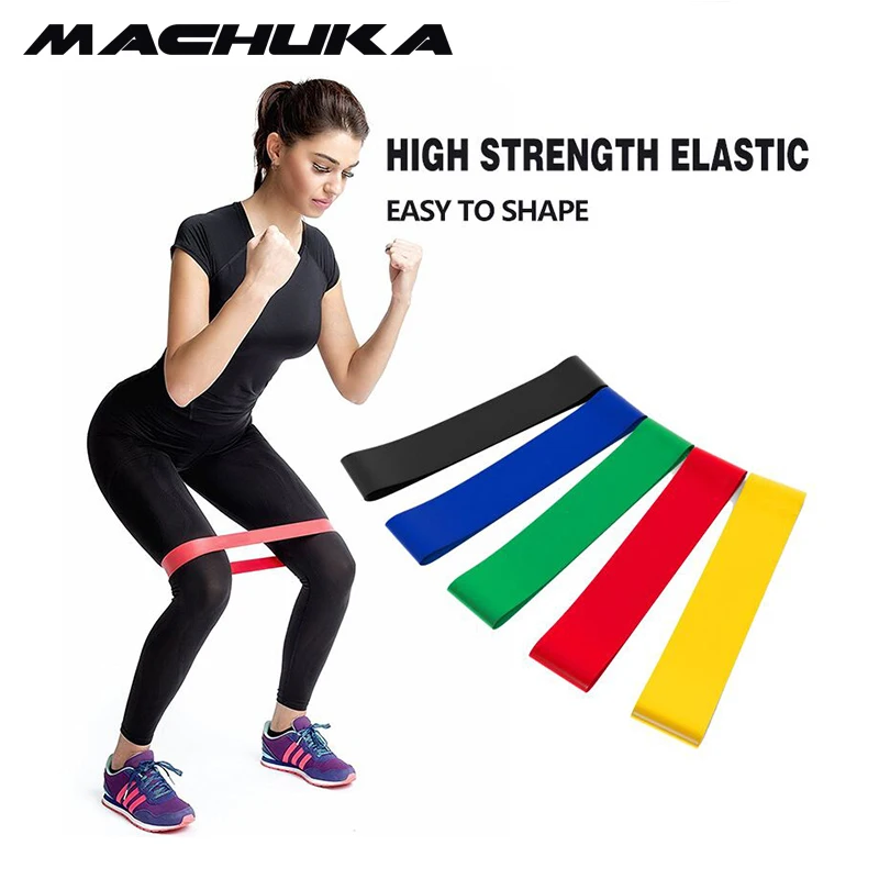 MACHUKA Rubber Resistance Band 5 Levels Stretch Available Latex Gym Strength Training Rubber