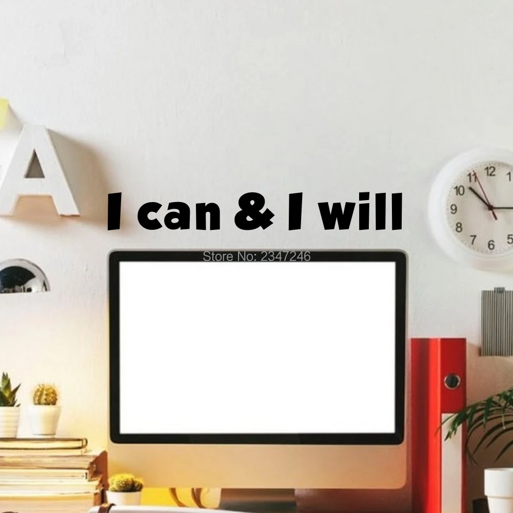 Vinyl Wall Decal Art Sticker I Can And Will Motivational Quote Lettering Mural Home Decor | Дом и сад