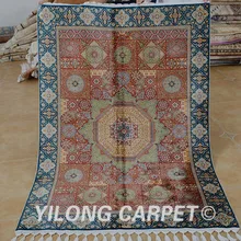 Yilong 3,5 'x5' шелковый ковер в восточном стиле красный ручной работы Изысканные персидские шелковые коврики(1758