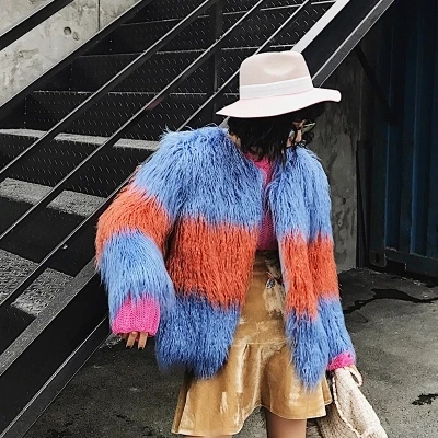 

New Style High-end Fashion Women Faux Fur Coat