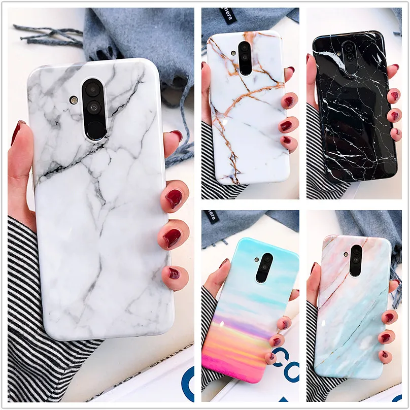 

Luxury Silicone Phone Cases For Huawei P20 Lite Case Marble Nova 3i 3e P20 Pro Cover For Mate 20 Pro 20 Lite Coque Fundas EEMIA