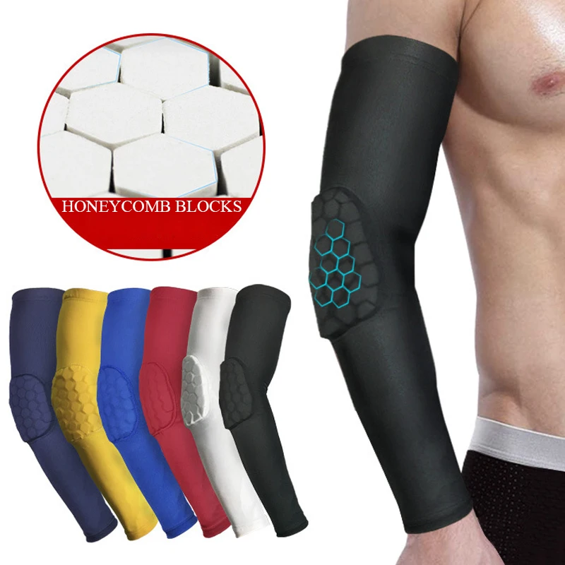 

1pc Honeycomb Anti Collision Elbow And Arm Support Outdoor Sport Basketball Taekwondo Tennis Volleyball Arm Elbow Sleeve Brace