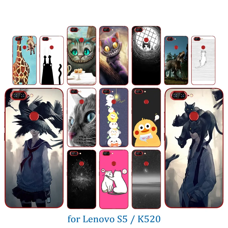for Lenovo S5 Full Protective Back Cover 5.7 inch K520 Soft TPU Clear Silicone Funda Pusscat Pattern Skin Luxury Capa |