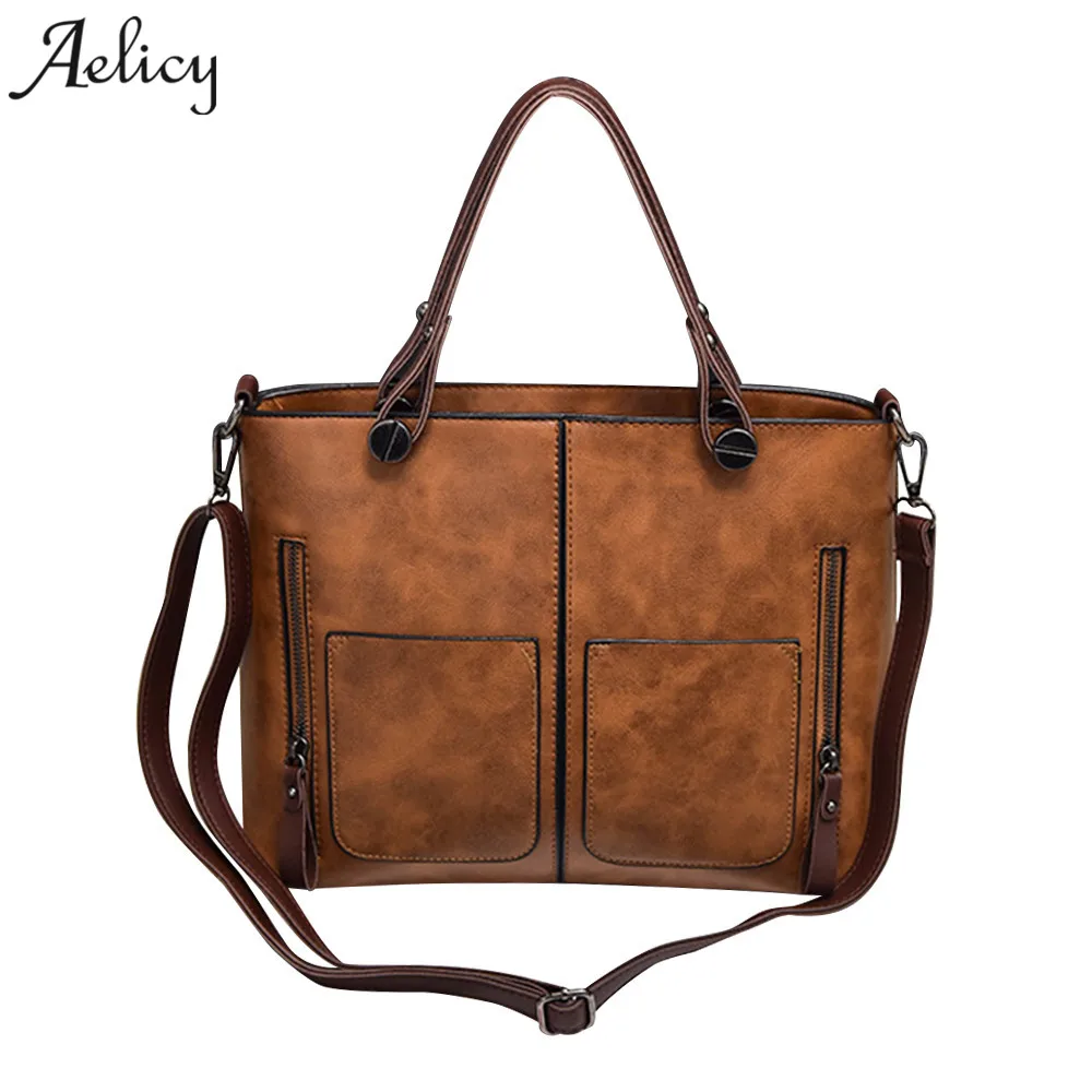 

Aelicy Vintage Lady Handbag Designer Women Shoulder Bags Famous Double Pocket Bags Casual Tote Bags Sac a Main Bolsos Mujer 2017