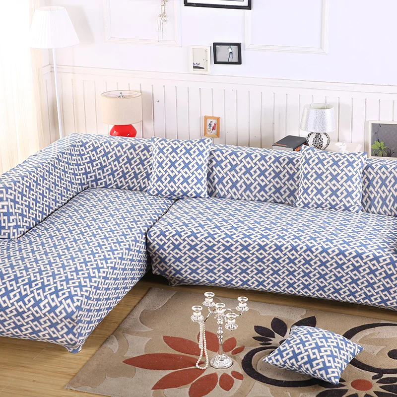 2 шт. Чехлы для г-образного дивана гостиной угловой диван Чехлы секционные диванные чехлы стрейч эластичный спандекс домашний текстиль - Цвет: 10