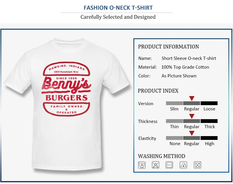 Fashion Printing Tops T Shirt Short Sleeve for Men 100% Cotton Summer/Fall Round Collar T Shirt Custom Tee-Shirt Bennys Burgers Bennys Burgers