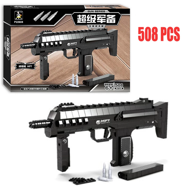 

Submachine Gun Model Building Blocks 508pcs Bricks Educational Toys Kits DIY Mechanical Lovers ABS Particle Block