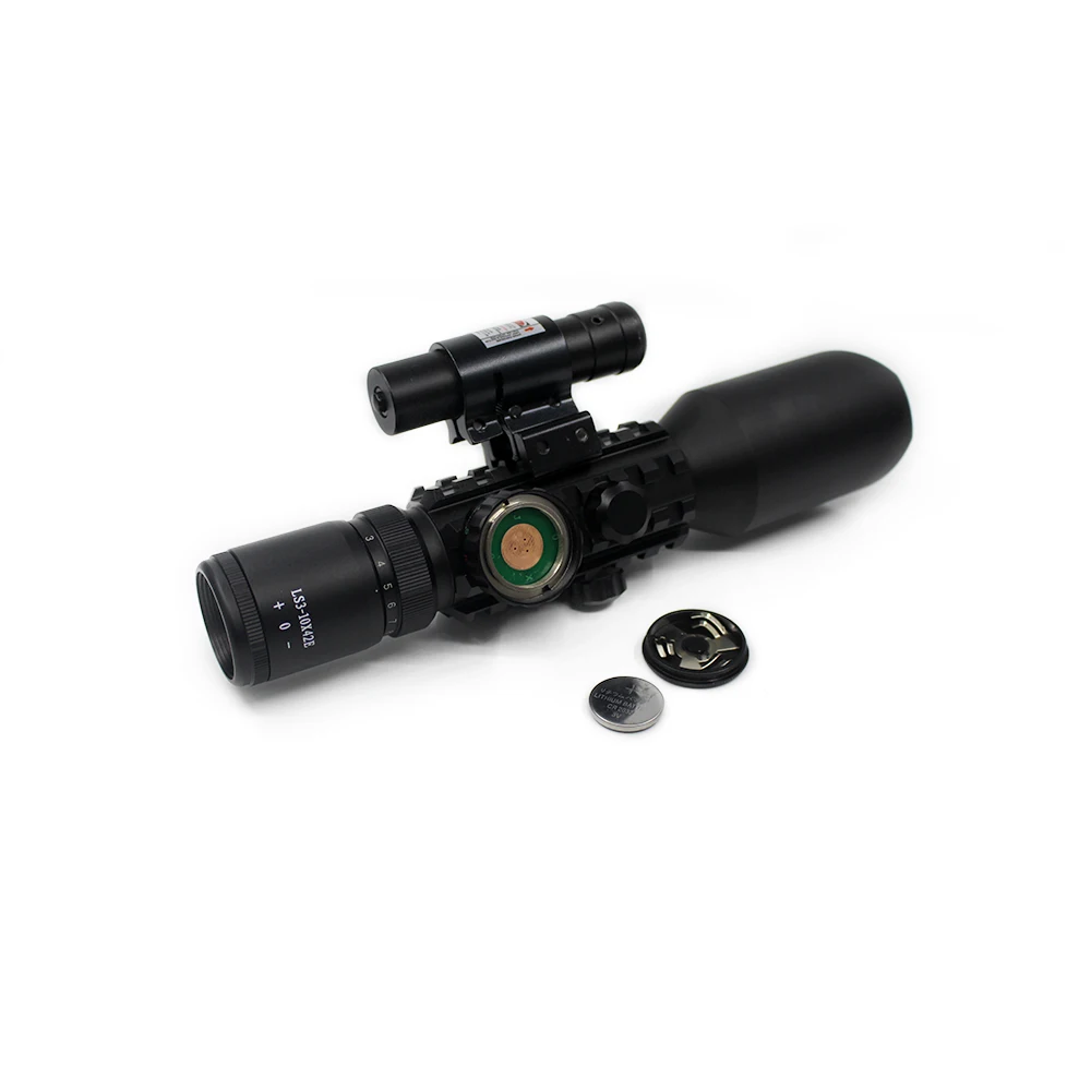 Тактический M9 3-10x42 Призма прицел охотничий прицел Красный Зеленая точка освещение оптический коллиматор красный лазер с ласточкин хвост для винтовки